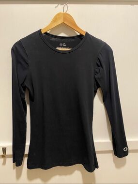 White Cross Black Long-Sleeve Underscrubs - S